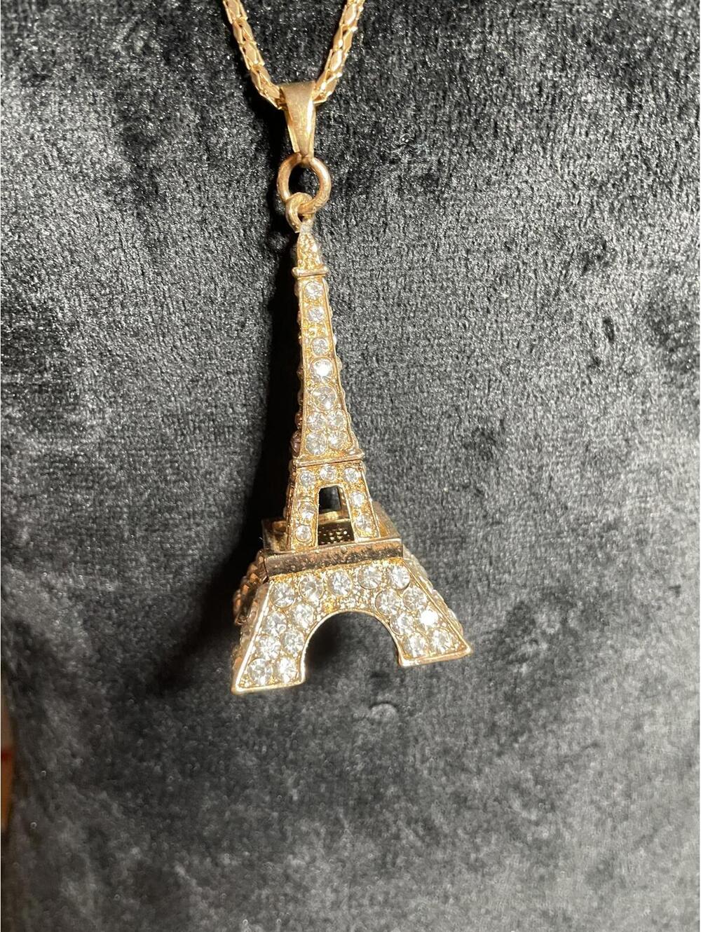 BETSEY Johnson Eiffel Tower Pendant Necklace with Sparkling Crystals